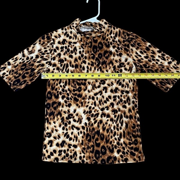 Olivia Rae Mock Neck Leopard Prints Tops (Size S) - Picture 4 of 7